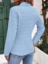 Aurohaya Women’s Double Breasted Jacquard Blazer Long Sleeve Casual Office Jacket